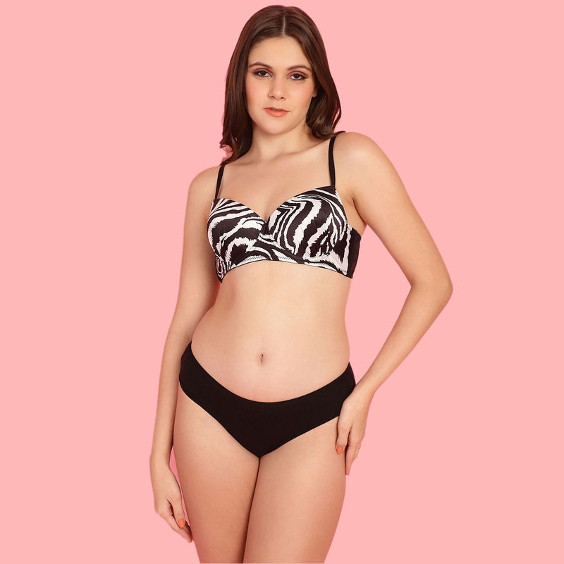 PrettyCat Sexy Zebra Print Bra Panty (Set of 2) (32B)