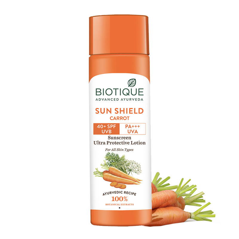 Biotique Bio Carrot Ultra Soothing Face Lotion 40+ Spf UVA/UVB Sunscreen For All Skin Types