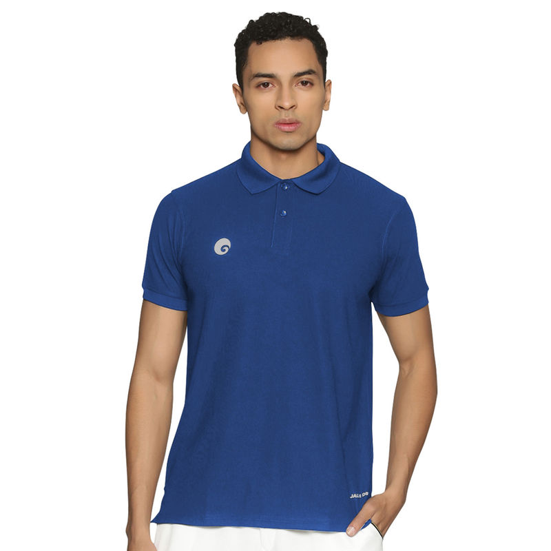 Omtex King Polo T-Shirt With Collar, Half Sleeves Rama Blue For Men (2XL)