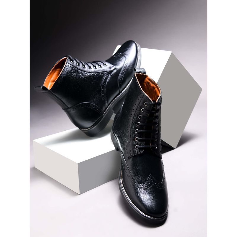 CLOG LONDON Men Black Brogue Boots (EURO 40)