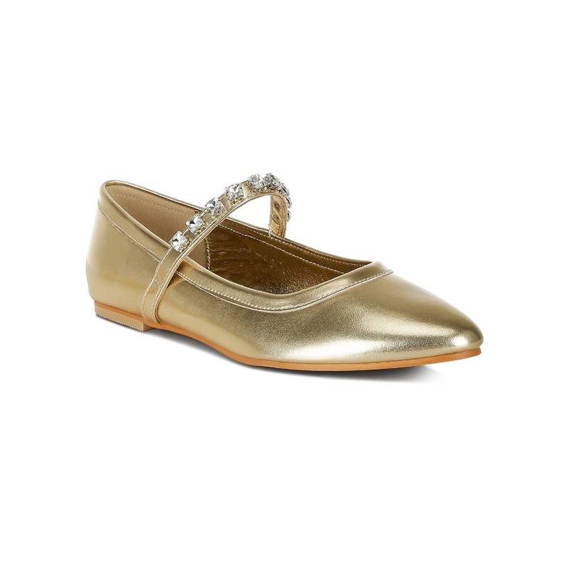 Rag & Co Metallic Mary Jane Gold Ballerina (UK 3)