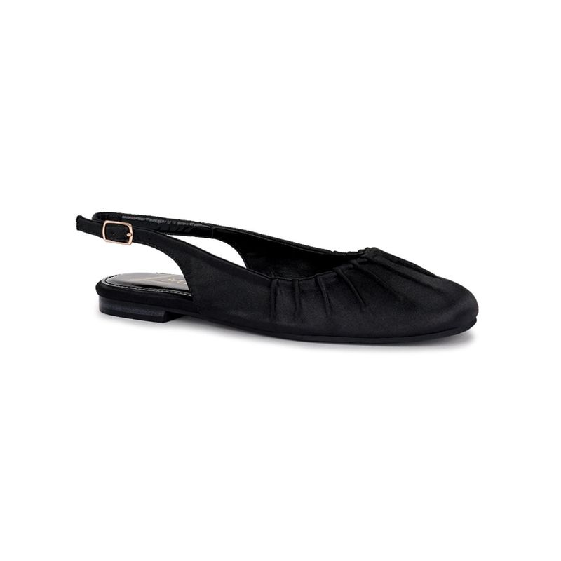 London Rag Satin Square Toe Slingbacks Black Sandals (UK 3)