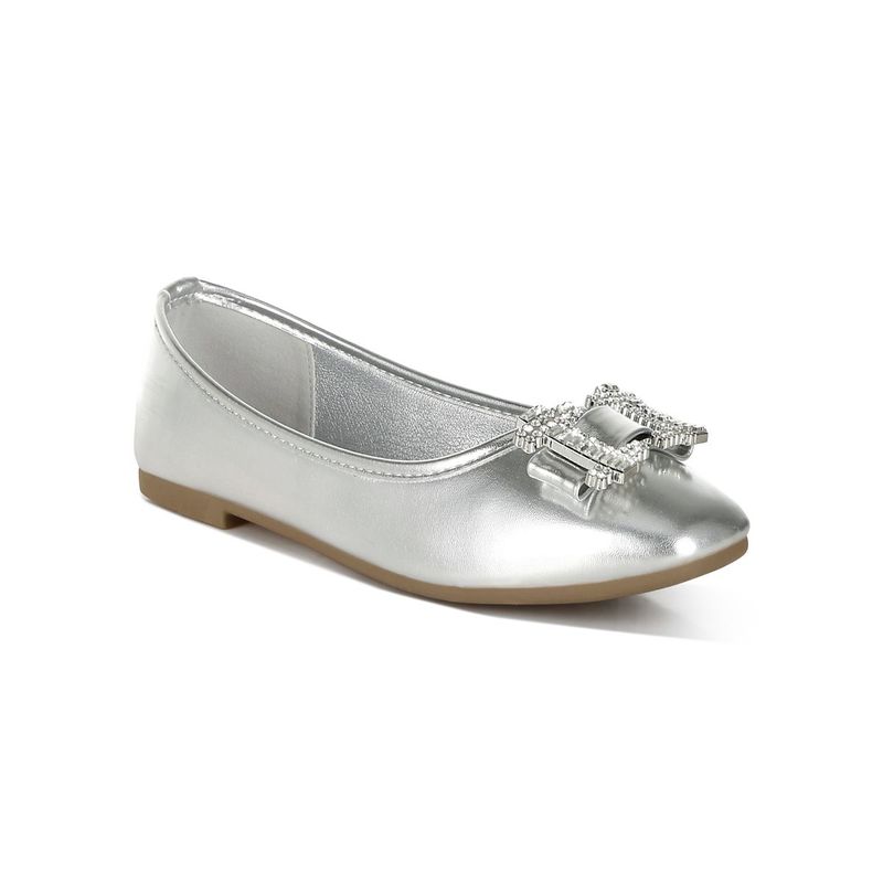 London Rag Rhinestone Buckle Silver Ballerina (UK 3)