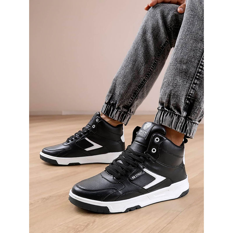 Bacca Bucci Cappuccino Skystompers Retro Black Mid-Top Sneakers (UK 6)