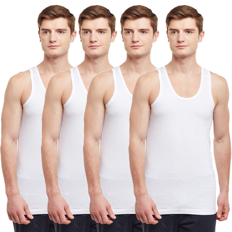 BODYX Pack Of 4 Basic Vest - White (XXL)