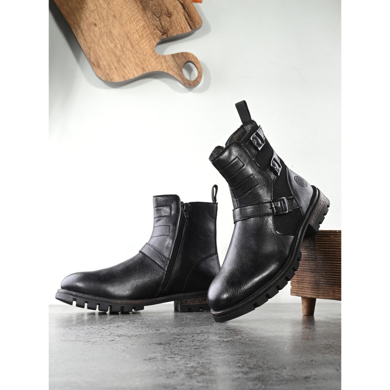 Alberto Torresi Ankle Hight And Zipper Boots With Metal Accent For Men (EURO 40)