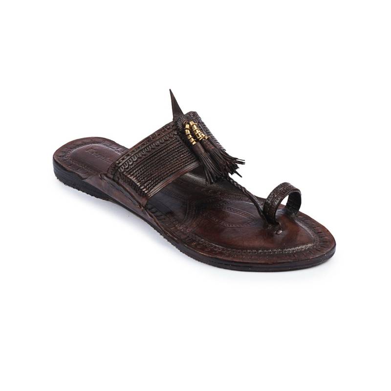 Korakari Coffee Brown Kolhapuris Brown Braided (UK 8)