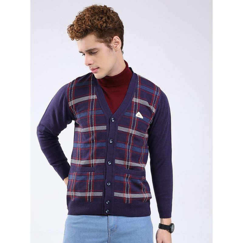 Monte Carlo Purple Full Sleeve Cardigan (M)