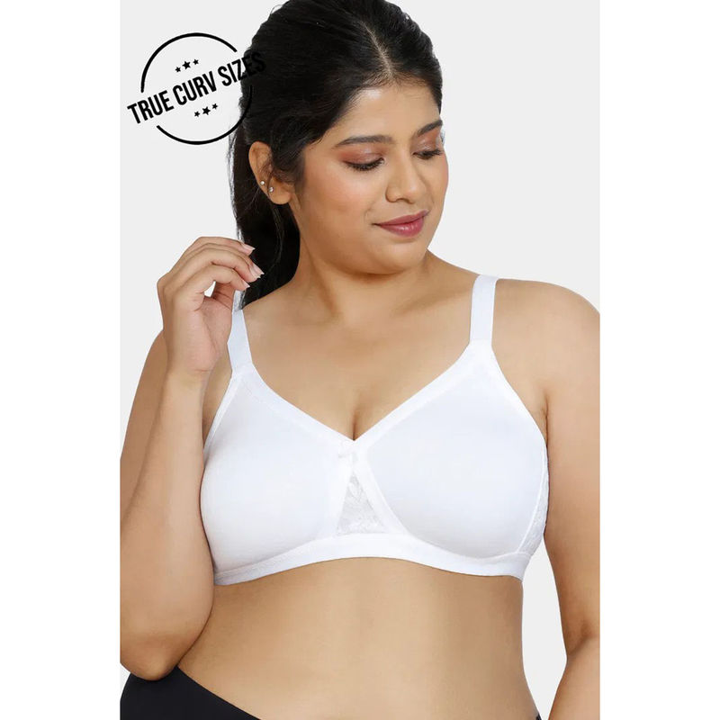 Zivame White True Curve Double Layered Non Wired Full Coverage Super Support Bra (40C)