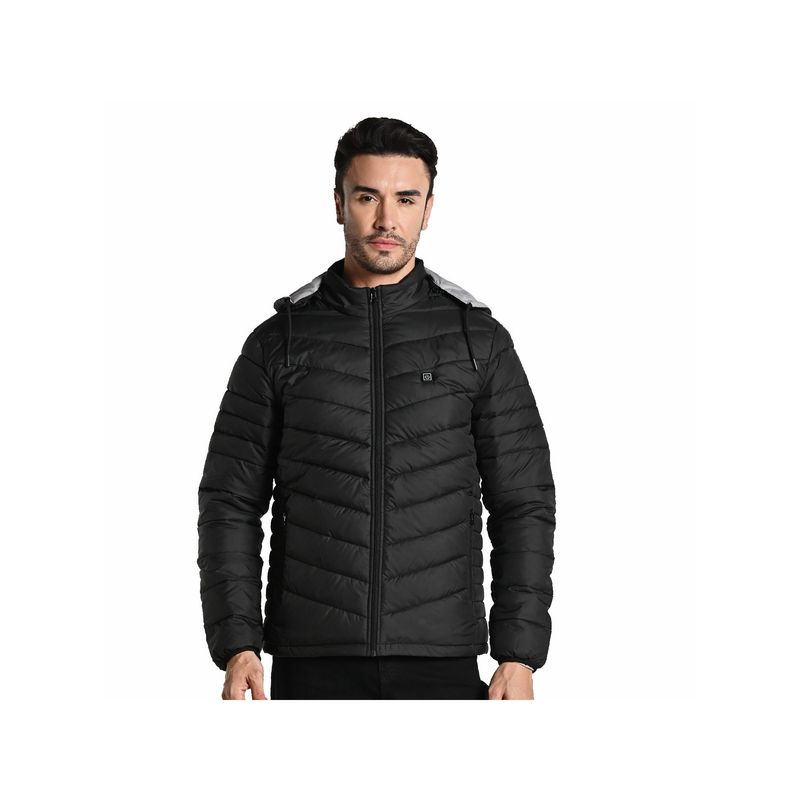 THE HOLISTIK Equator USB Heated Jacket | Flexible Thermal Heating | Winter Hooded Jacket | Black (2XL)