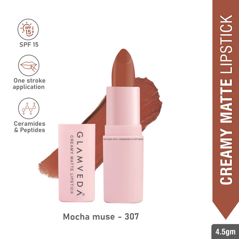 Glamveda Creamy Matte Long Stay Lipstick - Mocha Muse 307