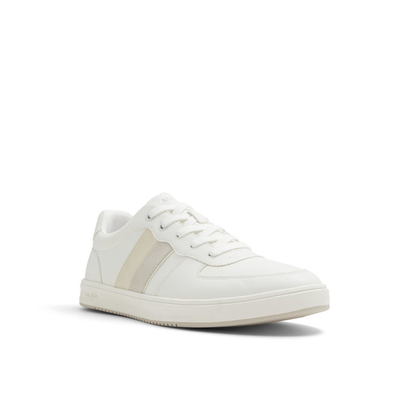 Aldo Men White Round Toe Lace-Up Sneakers (UK 6)
