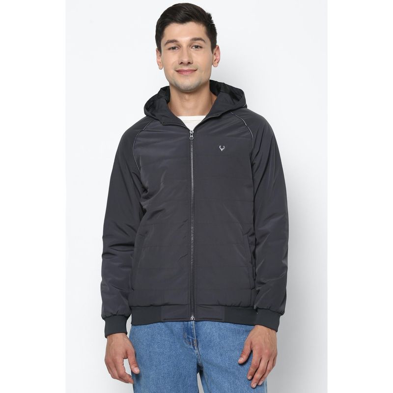 Allen Solly Men Navy Blue Solid Full Sleeves Jacket (L)