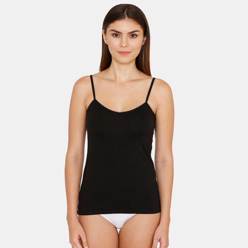 Zivame Basic V-Neck Camisole- Black (M)