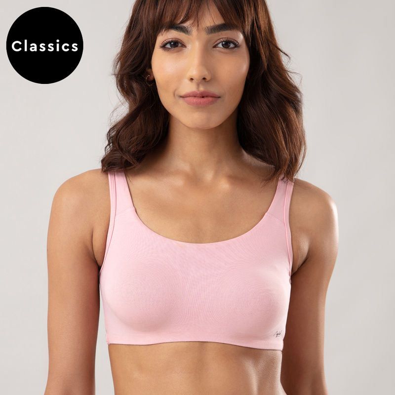 Nykd by Nykaa Soft Cup Easy-Peasy Slip-on Bra with Full Coverage - Pink NYB113 (M)