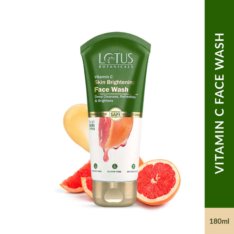 Lotus Botanicals Skin Brightening Face Wash, Vitamin C, Chemical Free, All Skin Types