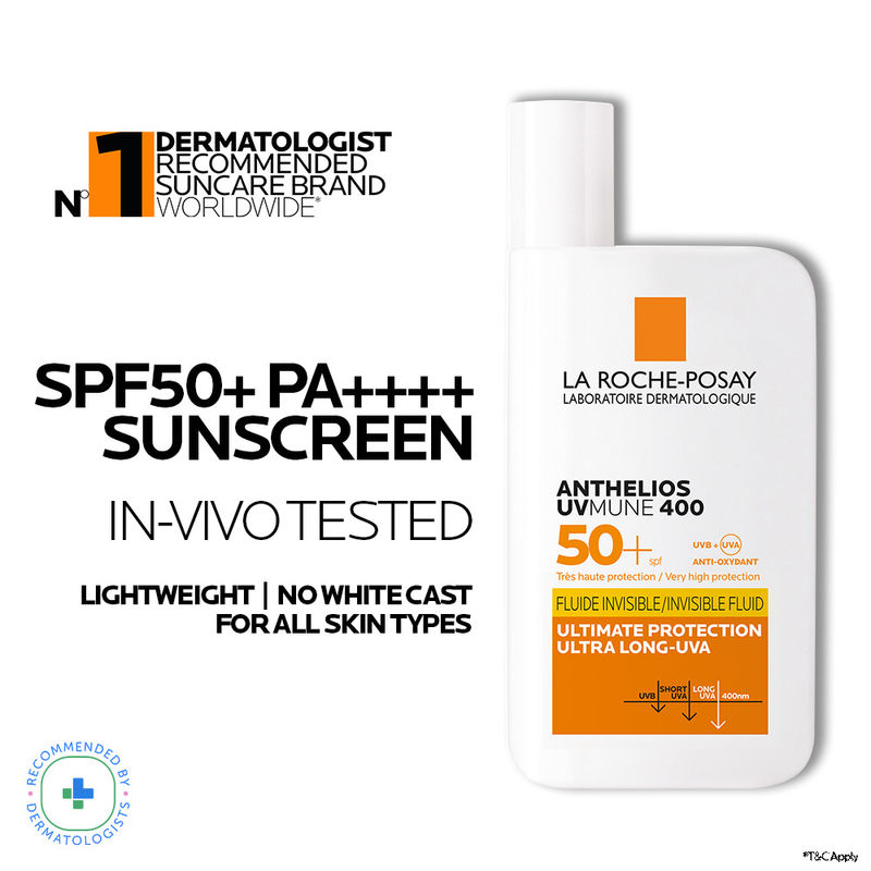 La Roche-Posay Anthelios UVMUNE400 Invisible Fluid SPF50+ Ultra-light Sunscreen for Sensitive Skin