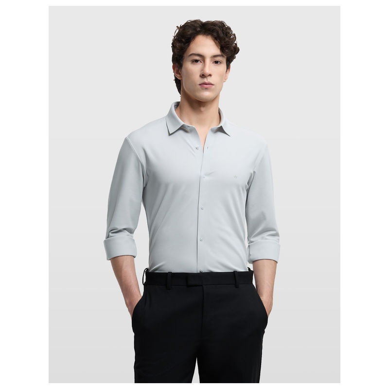 Arrow Mens Manhattan Slim Fit Dobby Originals Grey Formal Shirt (38)