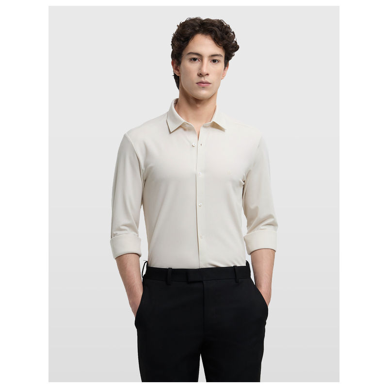 Arrow Mens Manhattan Slim Fit Dobby Originals Beige Formal Shirt (38)
