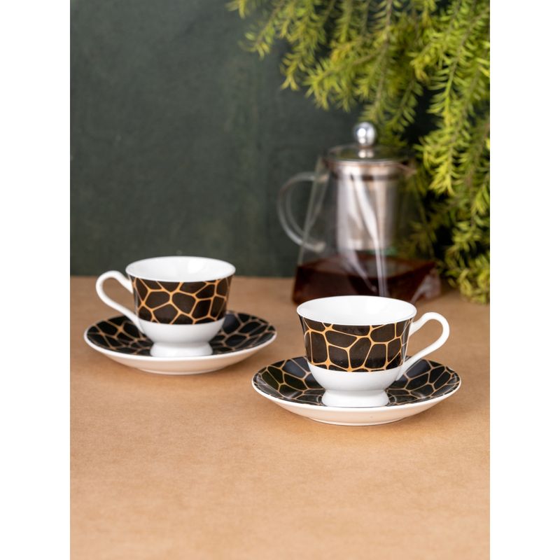 CLAY CRAFT Fine Ceramic Cup & Saucer Set Of 12 ( 6 Cups, 6