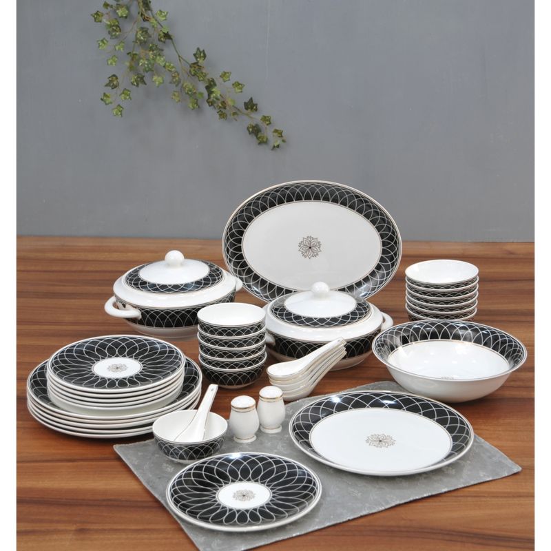 CLAY CRAFT Fine Ceramic Gold Line Premium Classy Dinner Set For Home