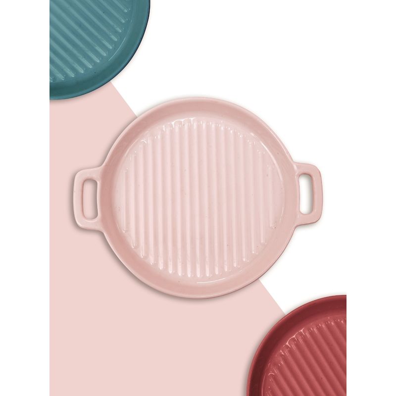 Buy CLAY CRAFT Triangle Shaped Fine Ceramic Grill Plate For Serving Online