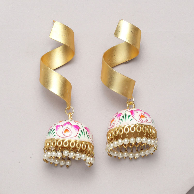 AFZANA jhumkas (Light Pink) main image 1
