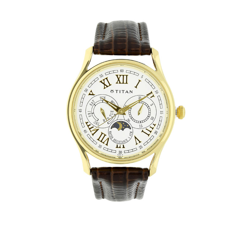 Buy Titan NL1487YL01 Brown Dial Analog Watch For Men Online