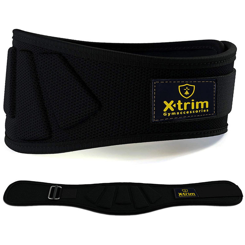 Xtrim Sunray 6 Inches Unisex Weightlifting Gym Belt (Black) (L)
