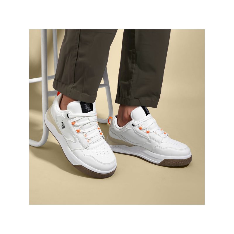 U.S. POLO ASSN. VANDER Men Sneaker - White (UK 8)