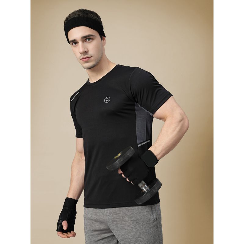 CHKOKKO Black Men Gym T-Shirt (L)