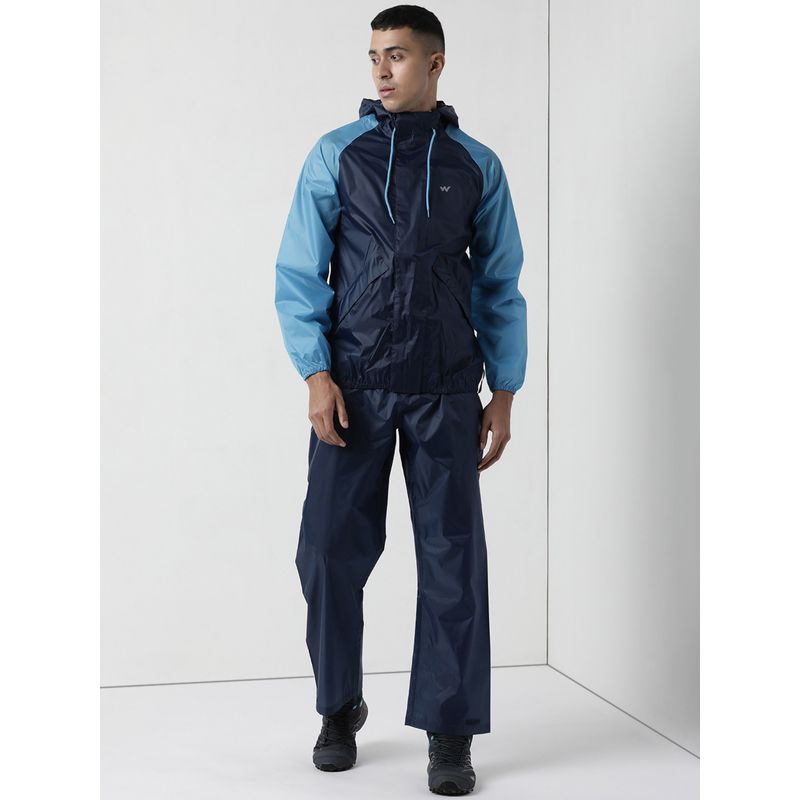 Wildcraft Men Navy Blue Polyester Solid Rain Jacket with Pant (Set of 2) (2XL)