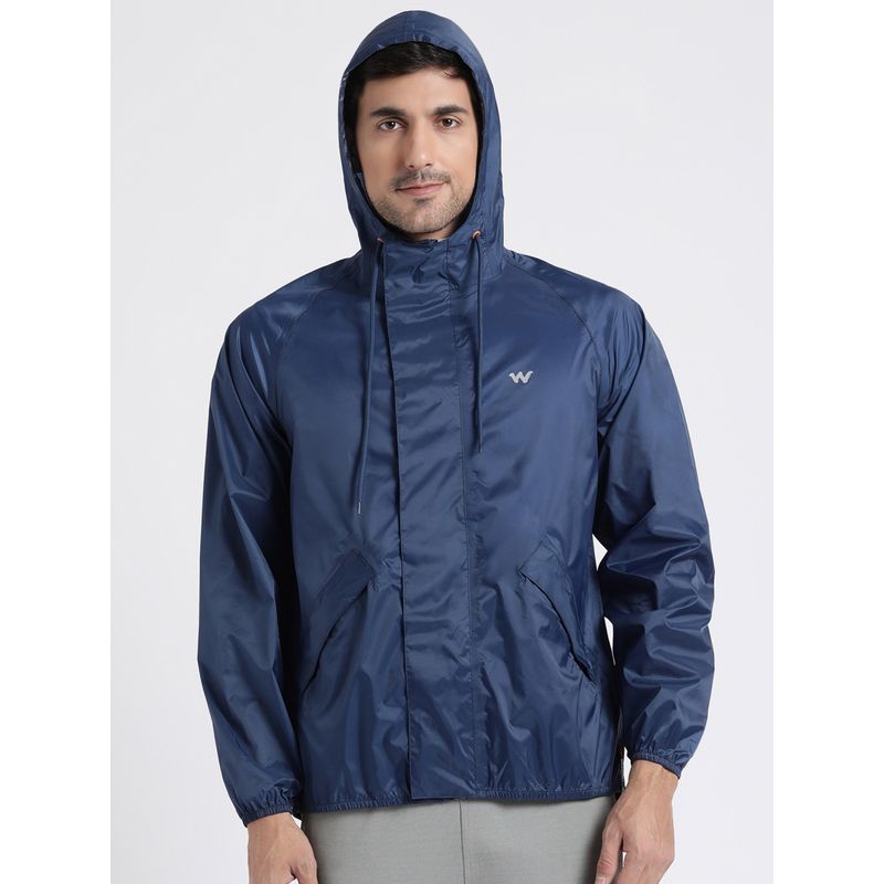Wildcraft Men Navy Blue Polyester Solid Rain Jacket (XL)