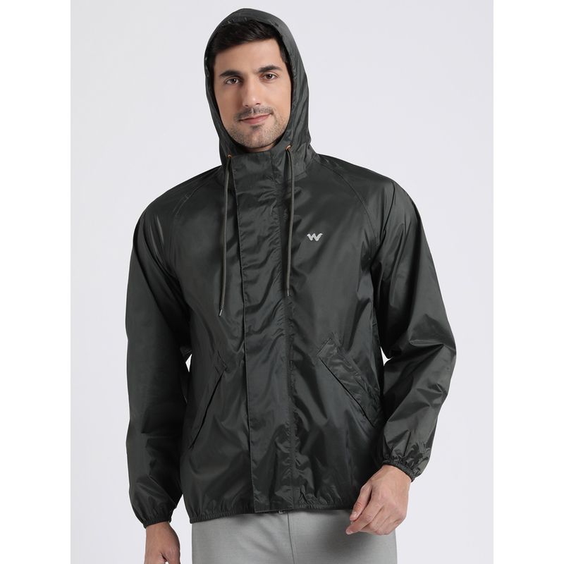 Wildcraft Men Olive Polyester Solid Rain Jacket (XL)