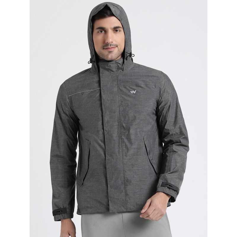 Wildcraft Men Grey Polyester Solid Rain Jacket XL