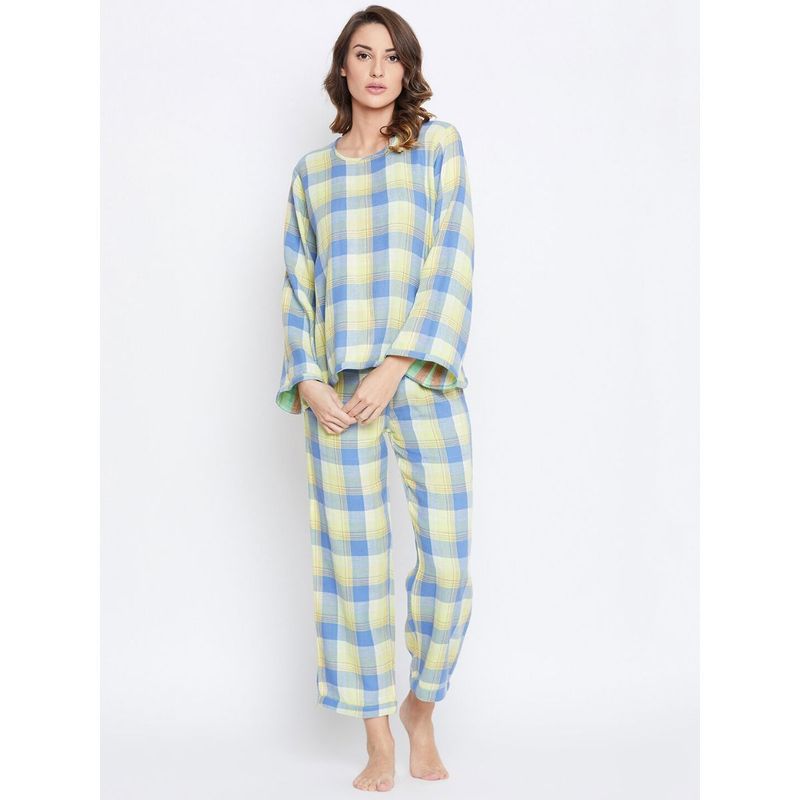 Buy The Kaftan Company Green Reversible Cotton Pyjama (Set of 2) Online