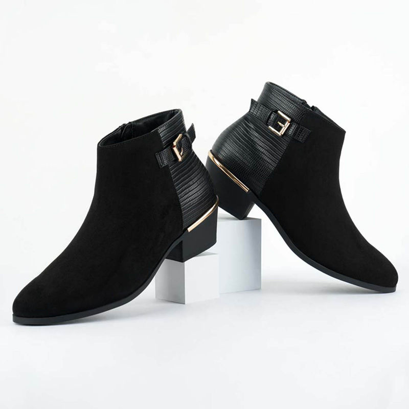 London Rag Ulani Belt Detail Ankle Length Boots (EURO 36)