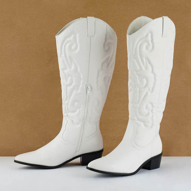 London Rag Reyes Patchwork Studded Cowboy Boots (EURO 40)