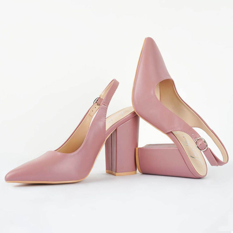 London Rag Creidne Block Heel Pointed Toe Sandals (EURO 39)