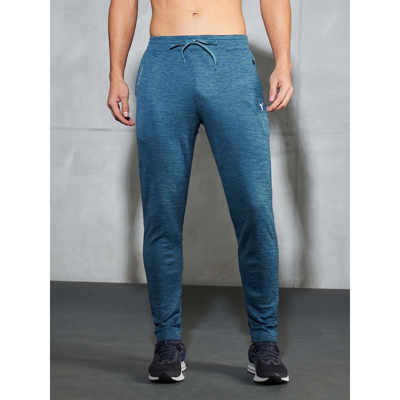 Technosport Men Melange Blue Slim Fit Sports Trackpant (XL)