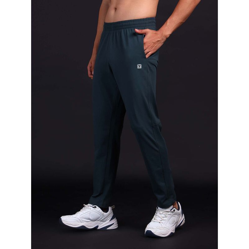 Technosport Men Solid Teal Slim Fit Sports Trackpant (M)