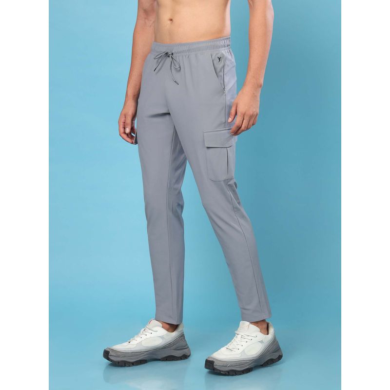 Technosport Men Solid Relax Fit Sports Cargo Trackpant (L)