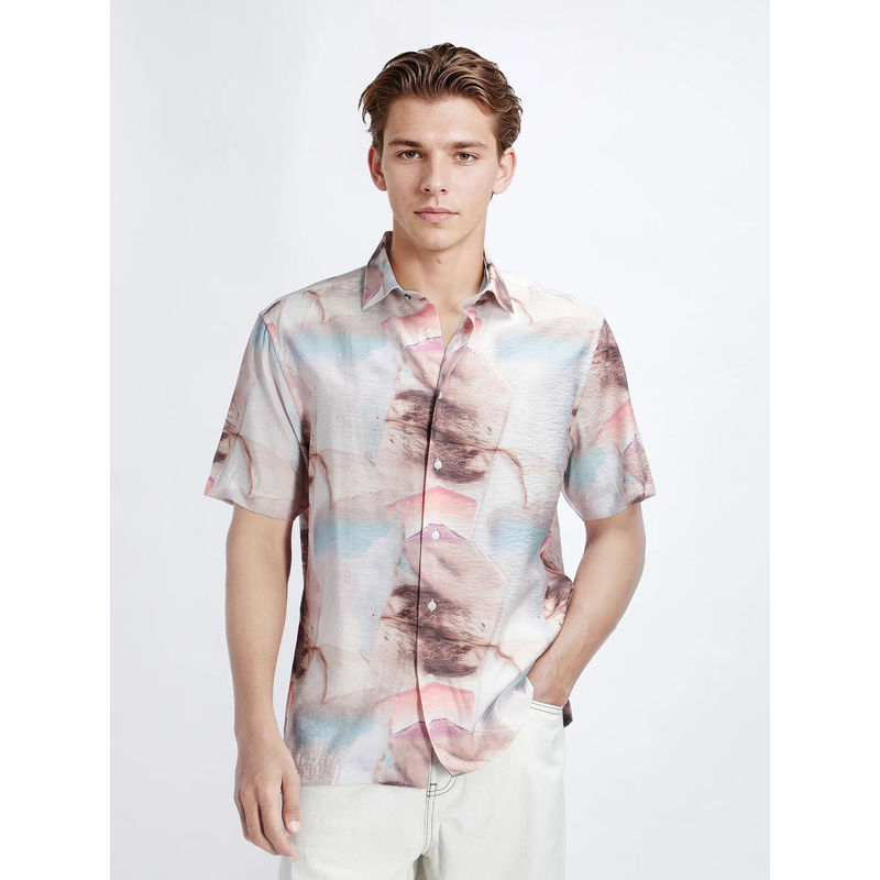 Rare Rabbit Yat Multi-Color Abstract Relaxed Fit Shirt (S)