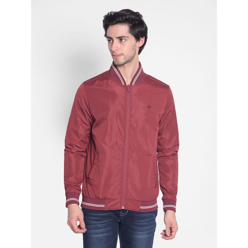 CRIMSOUNE CLUB Men's Maroon Bomber Jacket (S)