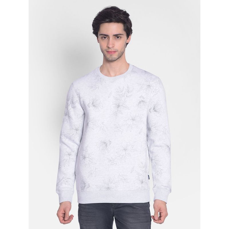CRIMSOUNE CLUB Men's Grey Floral Sweatshirt (M)