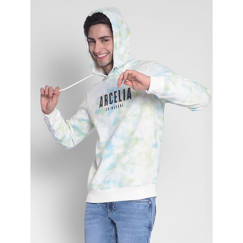 CRIMSOUNE CLUB Men's Multicolor Printed Sweatshirt With Hood (L)