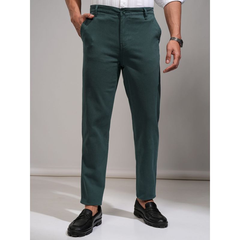 HIGHLANDER Men Teal Solid Formal Trouser (32)