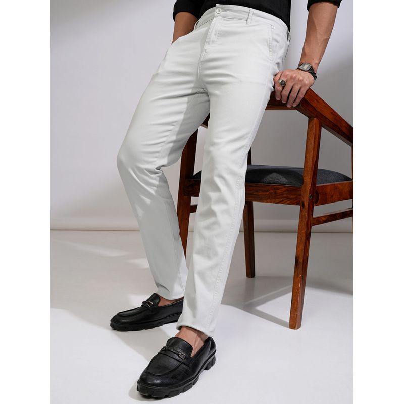 HIGHLANDER Men Blue Solid Formal Trouser (32)