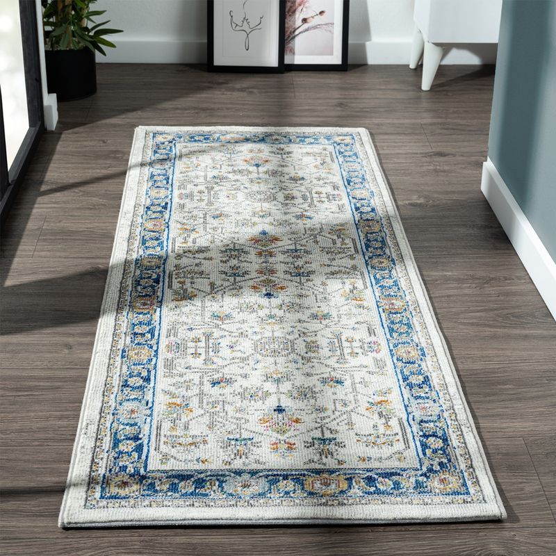 OBSESSIONS Polypropylene Anti-Static Bedside Runner, Navy Blue (2x5 feet)