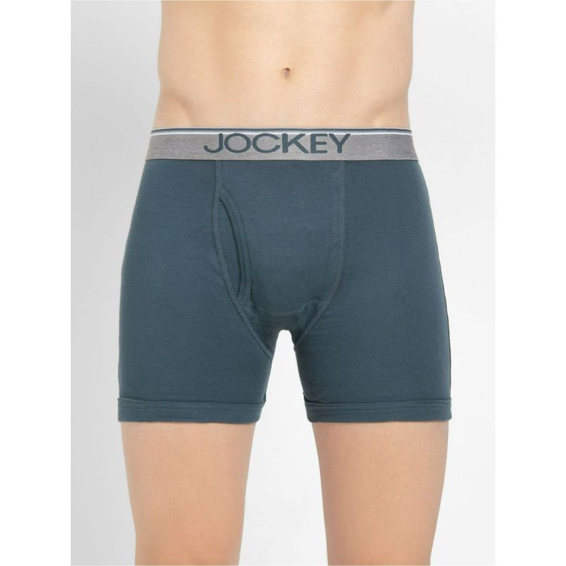 Jockey 8009 Men Cotton Solid Boxer Brief - Deep Slate (L)